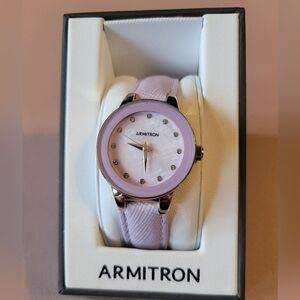 Armitron Purple Lavender Crystal Accents Watch Womens New With Tags